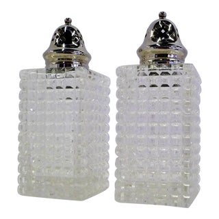 Early 1900s English Brilliant Cut Crystal Sugar Shaker and Muffineer - a Pair For Sale