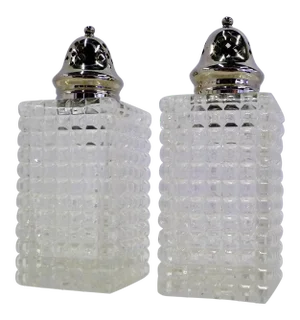 Early 1900s English Brilliant Cut Crystal Sugar Shaker and Muffineer - a Pair