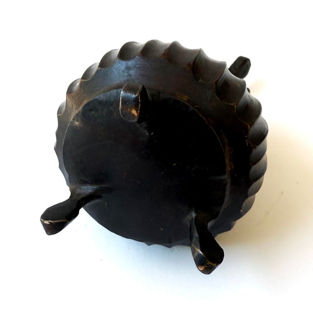 Metal Antique Solid Bronze Tibetan Bird Ink Well For Sale - Image 7 of 7