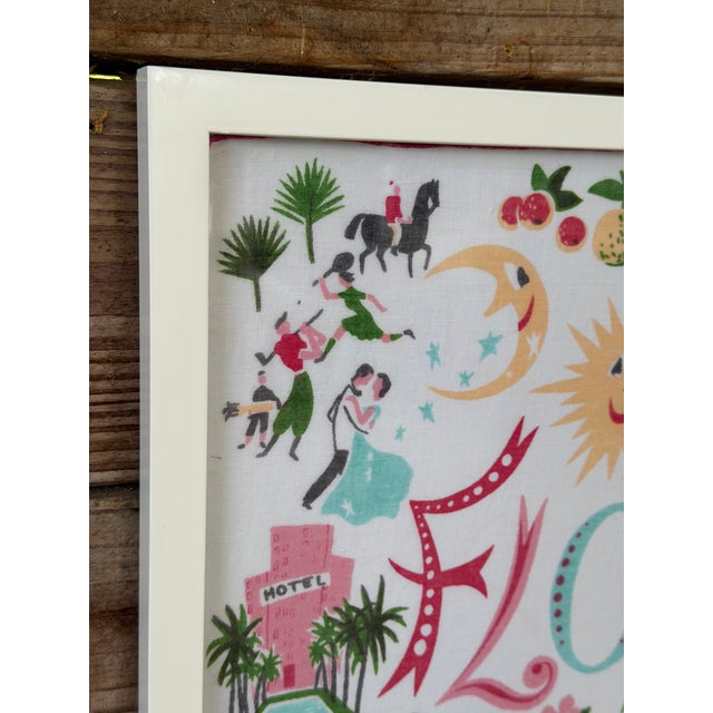 Vintage Florida Handkerchief Framed Textile by Carl Tait For Sale - Image 9 of 12