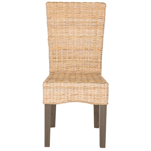 Modern Grace 19''H Wicker Dining Chair in Natural - a Pair For Sale - Image 3 of 8