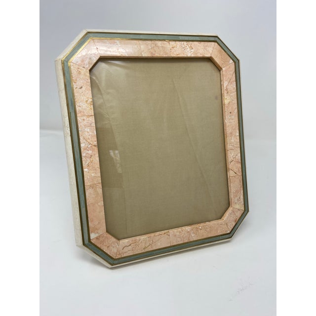 Postmodern Tessellated Stone Octogonal Picture Frame in the Manner of Maitland Smith For Sale - Image 9 of 9