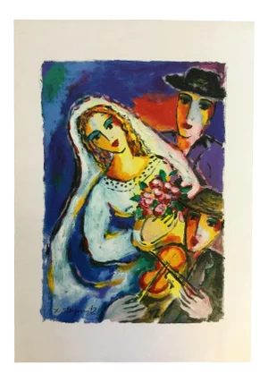 Modern Unframed Canvas Bridal Songs Zamy Steynovitz SIgned Seriolithograph