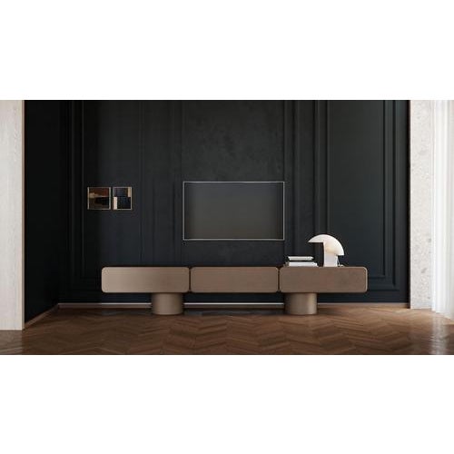 Marte3 Low Sideboard with Three Drawers with and Round Legs by Ultramobili For Sale - Image 10 of 12