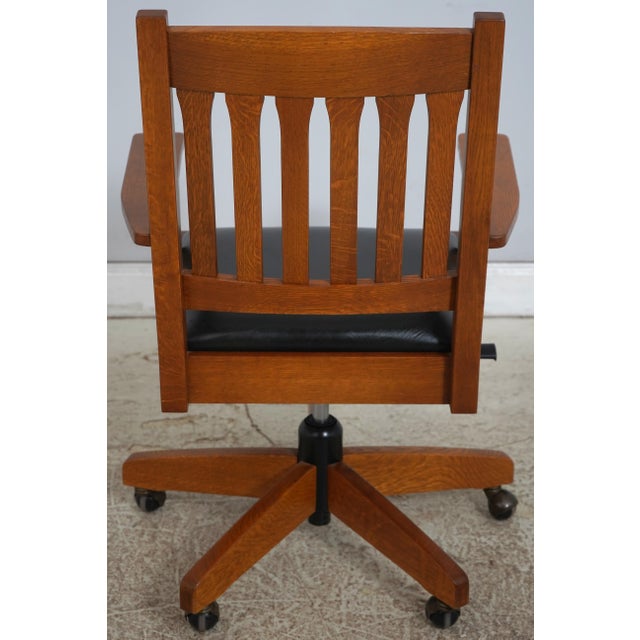Stickley Stickley Arts & Crafts Mission Oak Office Chair For Sale - Image 4 of 18