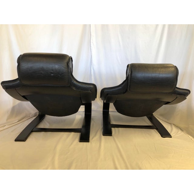 Animal Skin Kroken Style Leather Armchairs, a Pair For Sale - Image 7 of 12