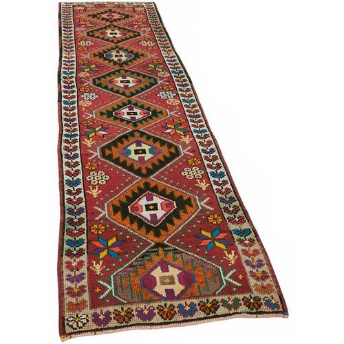 Red Bohemian Runner Rug | Chairish