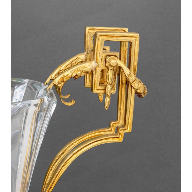Mid 20th Century Louis XVI Style Ormolu Mounted Crystal Vases, Pair For Sale - Image 5 of 9