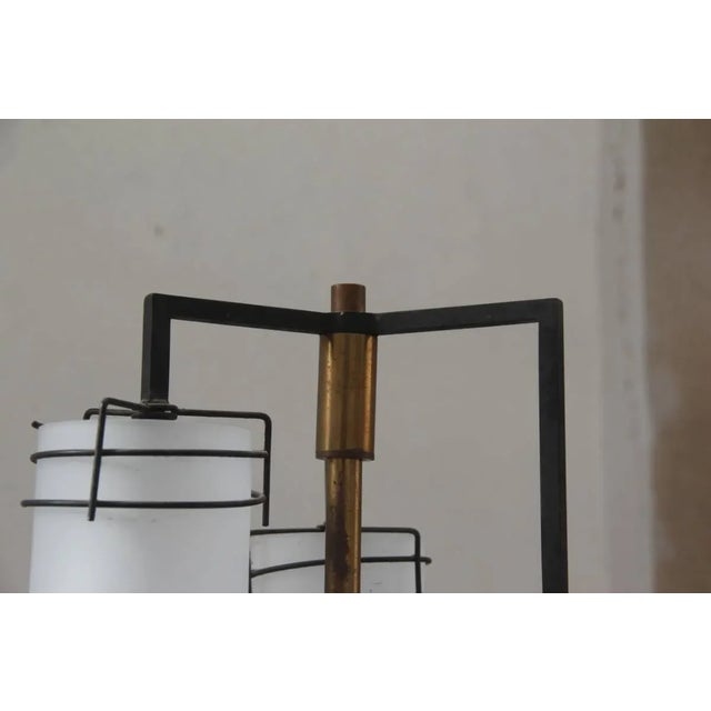 Mid-Century Italian Glass & Brass Floor Lamp For Sale - Image 8 of 11