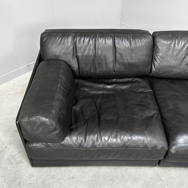 Animal Skin DS-76 Modular Sofa in Black Leather from de Sede, Switzerland, 1970s, Set of 2 For Sale - Image 7 of 13