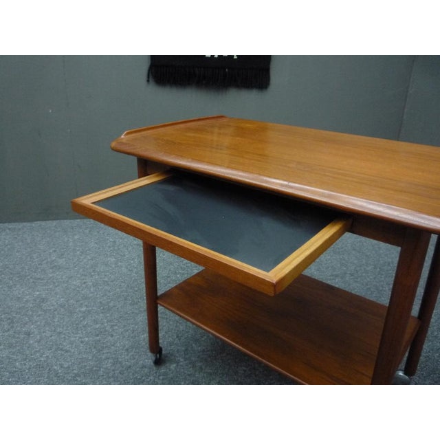 Wood Teak Bar Cart from Dyrlund, 1970s For Sale - Image 7 of 10