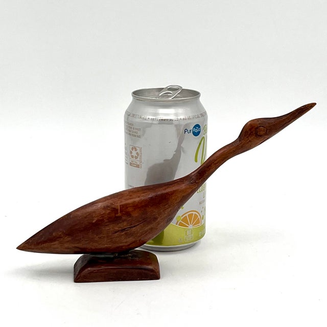 Mid-Century Modern Folk Art Carved Wood Nantucket Sandpiper Shorebird. Charming vintage carved wood Nantucket sandpiper...