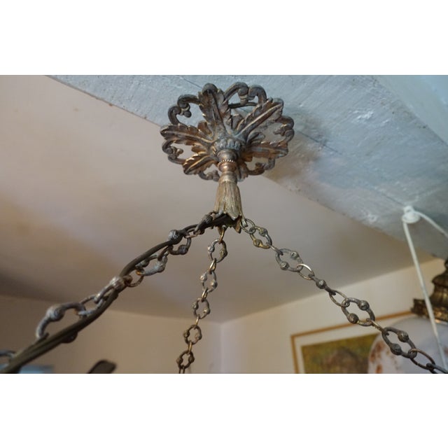 Art Deco Stained Glass Suspension Lamp by Degué from Verrerie Dart Degué, 1920s For Sale - Image 4 of 5
