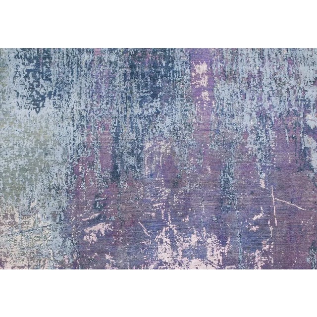 Contemporary Modern Hand Knotted Wool & Silk Rug - 7'11" X 10'1" For Sale - Image 3 of 5