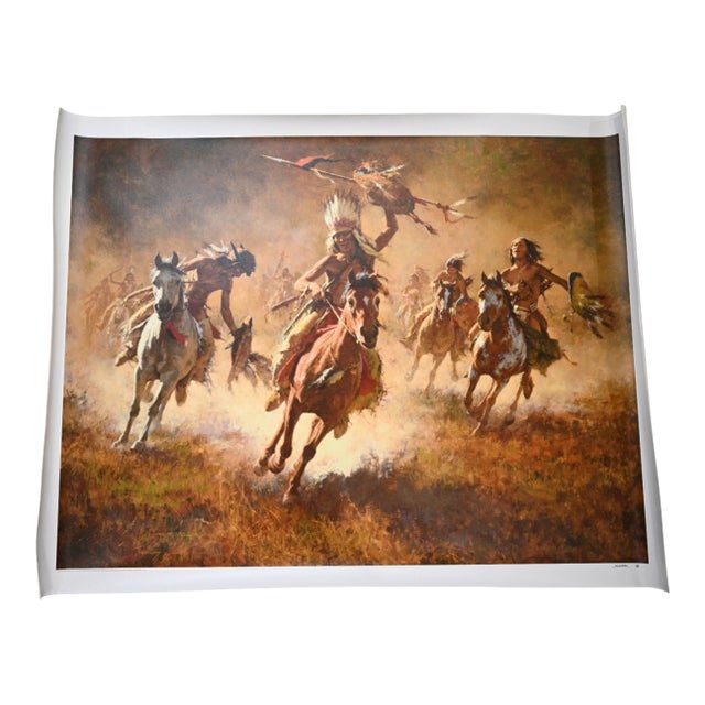 Howard Terpning “Mystic Power of the War Shield” Signed Limited Edition MasterWork Giclée Canvas, 12/55 For Sale