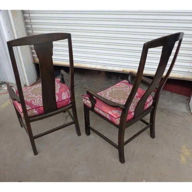 17th Century Baker Ikat Print Dining Chairs - Set of 6 For Sale In Houston - Image 6 of 7