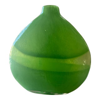 Modern Lime Green Blown Glass Vase For Sale