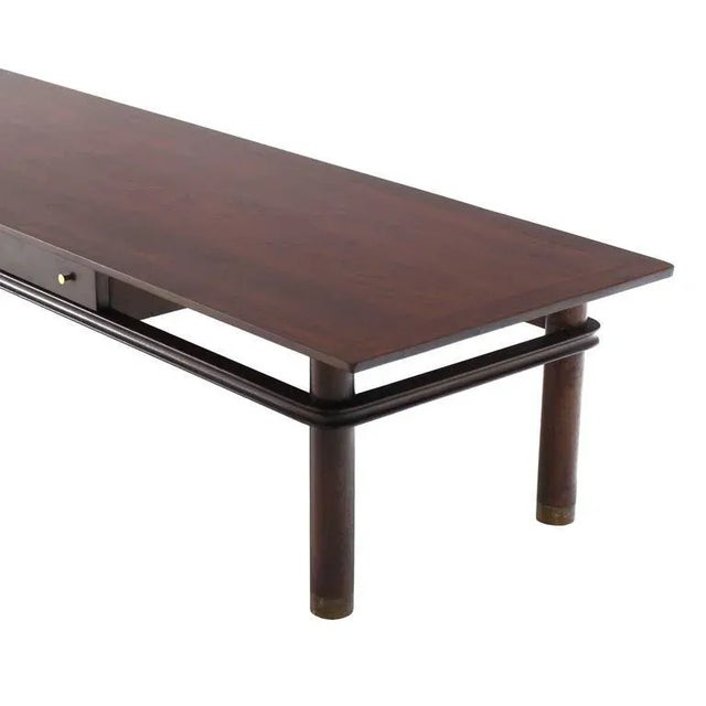 Coffee Mid Century Modern Walnut Coffee Table With 2 Drawers For Sale - Image 8 of 11