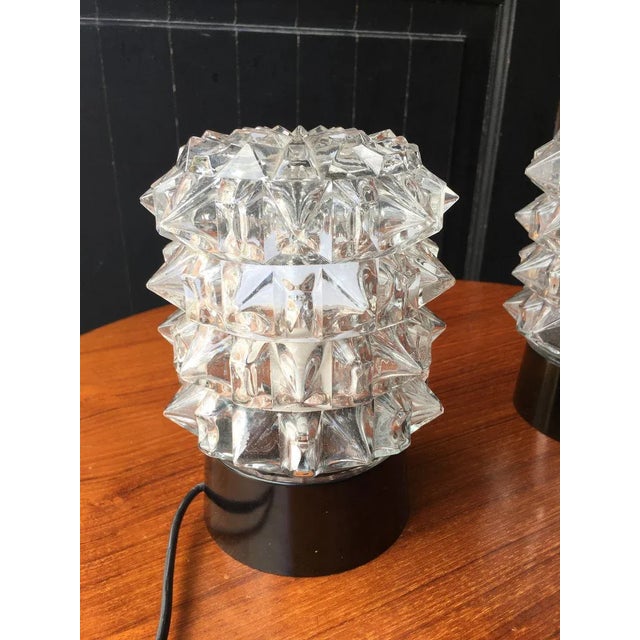 Mid-Century Modern Mid-Century Transparent Glass Table Lamps, Set of 2 For Sale - Image 3 of 10