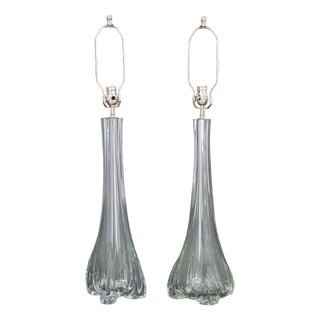Vaughan Designs Glass Column Lamps, 2 For Sale