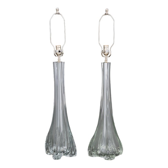 Vaughan Designs Glass Column Lamps, 2 For Sale