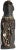An African Dinka Doll. Hand-carved from wood, with wool hair, a leather dress, and trade bead details. Inset glass bead...