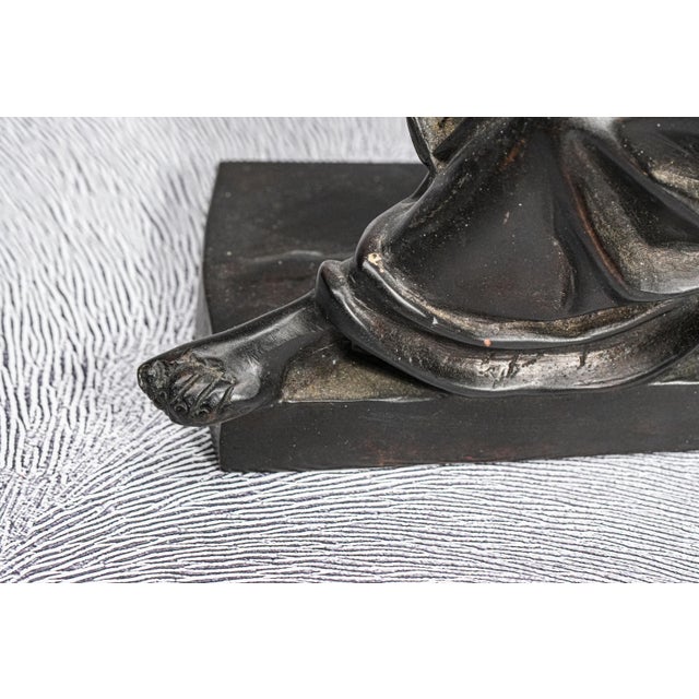 Metal 19th Century Antique Victorian Neoclassical Bronze Statue Sculpture of Philosopher Home Decor For Sale - Image 7 of 14