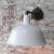 Mid-Century Modern Vintage Industrial White Enamel Cast Iron Factory Wall Light For Sale - Image 3 of 11