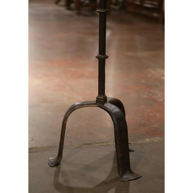 Late 19th Century 19th C. French Gothic Wrought Iron Double-Sided Music Stand With Fleur-De-Lis For Sale - Image 5 of 9