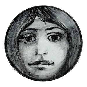 Patrick Swift Charger Plate of B&w Portrait of Girl, Circa 1977