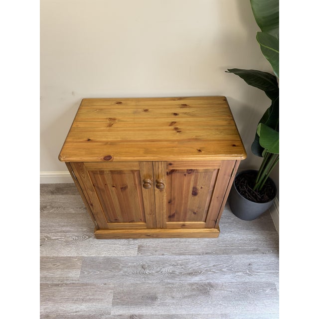 Wood Pine Farmhouse Record Cupboard, 2000s For Sale - Image 7 of 12