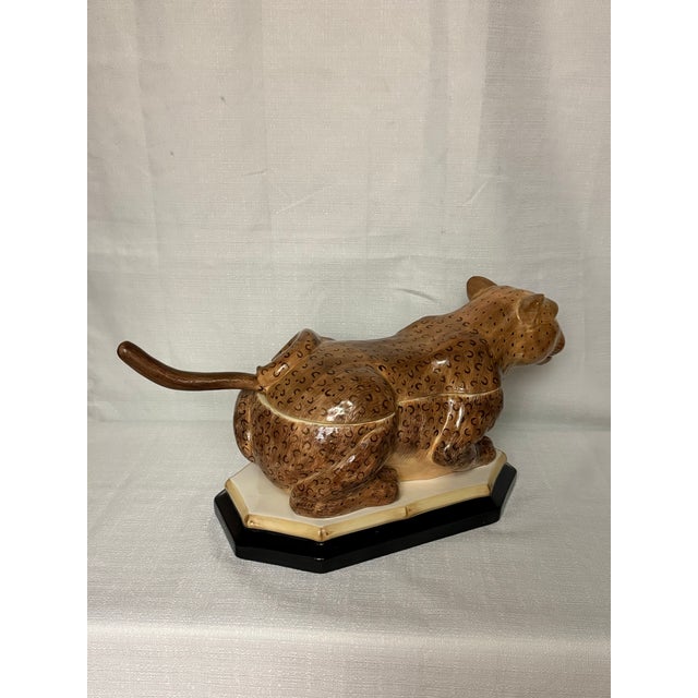 Ceramic Vintage Palm Beach Regency Raymond Waites "Empire" Leopard Tureen - Maximalist Jungle Chic For Sale - Image 7 of 12