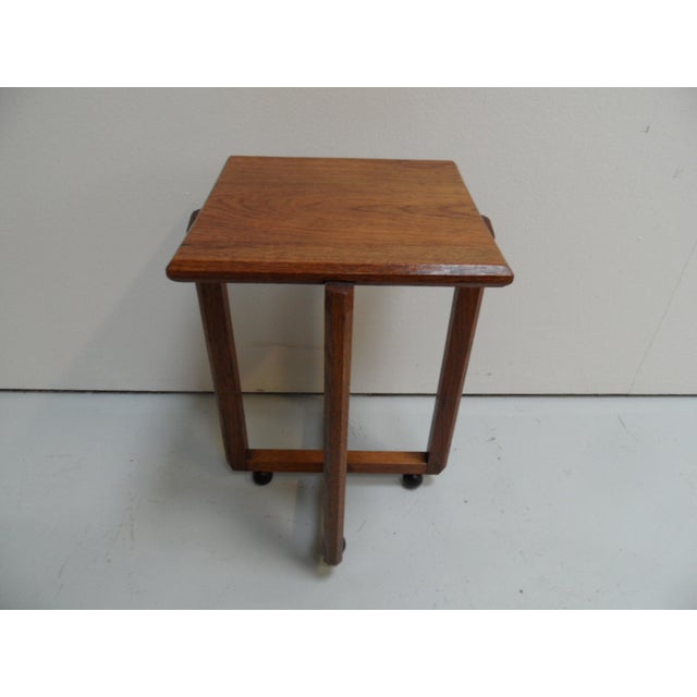 Art Deco Amsterdam School Oak Side Table, 1890s For Sale - Image 10 of 11
