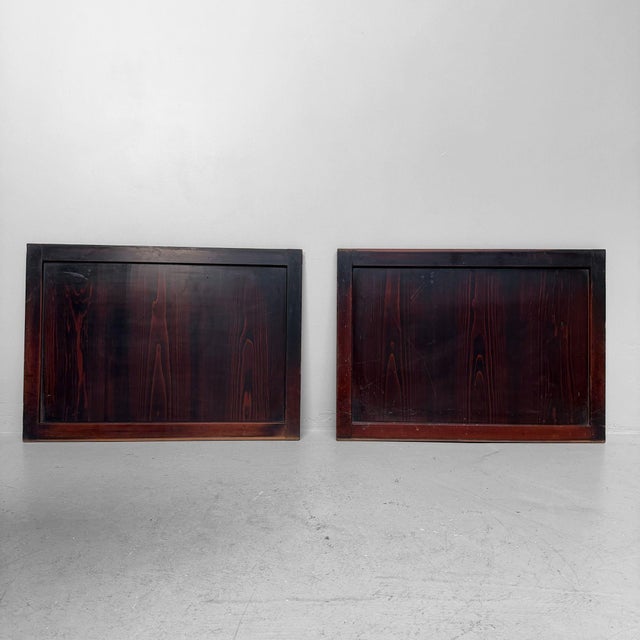 Japanese Minimalist Wooden Door Panels, 1890s, Set of 2 For Sale - Image 12 of 12
