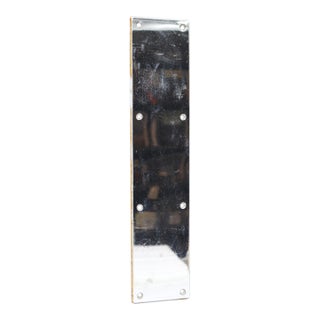 Vintage 16 In. Chrome Plated Brass Door Push Plate For Sale
