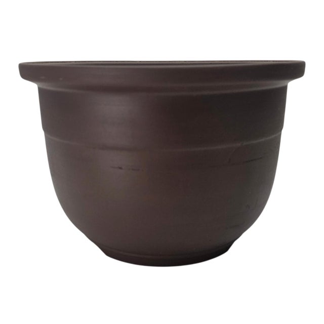 Japanese Chinese Tokoname Yixing Clay Bonsai Pot Round Basin Planter 9" For Sale - Image 3 of 9