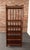 Mid-Century Modern Vintage French Stained Bamboo and Rattan Six Tier Open Etagere / Bookshelf For Sale - Image 3 of 18
