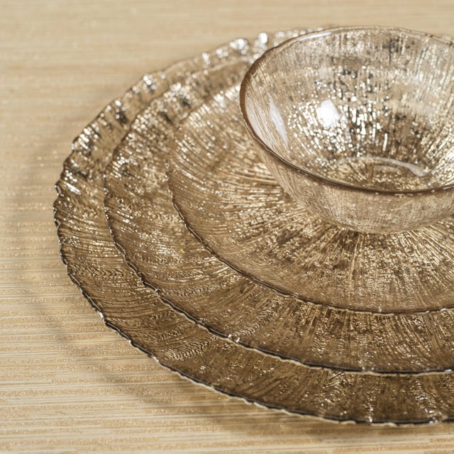 Chiara 6-Piece Fusion Glass Serving Platter Set, 11" For Sale - Image 4 of 4