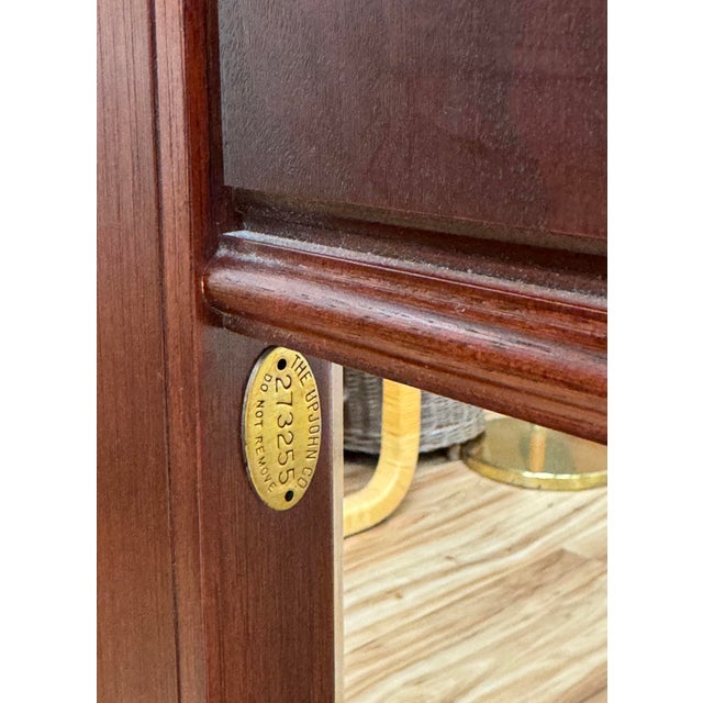 Vintage Kimball Leather Top Solid Wood Executive Desk For Sale - Image 14 of 18