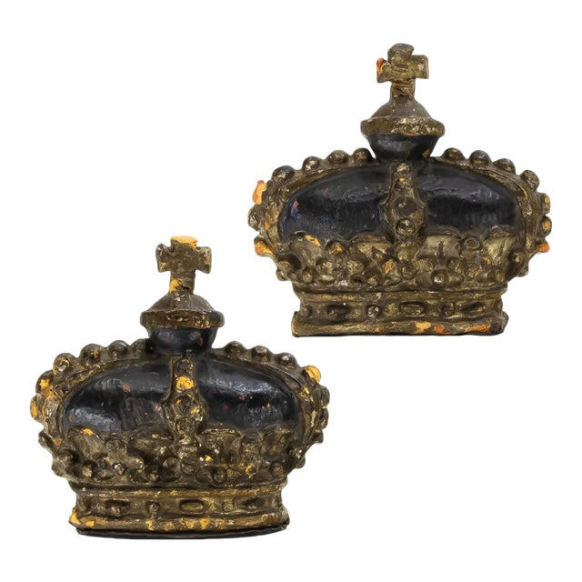 Late 18th Century Gustavian Papier Mache Crowns - Set of 2 For Sale