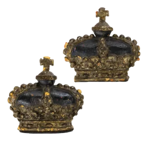 Late 18th Century Gustavian Papier Mache Crowns - Set of 2