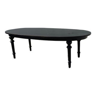 Ebony Oak Wood Oval Dining Table For Sale