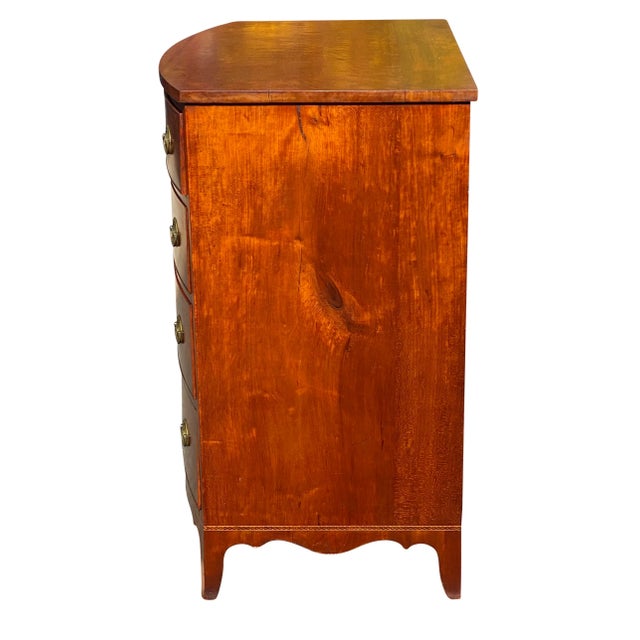 18th Century Antique Massachusetts Mahogany Bow Front Chest of Drawers For Sale - Image 11 of 13