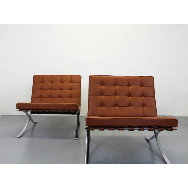 Barcelona Chair in Brown Tobacco Leather by Ludwig Mies Van Der Rohe for Knoll International, in Flawless conditions....