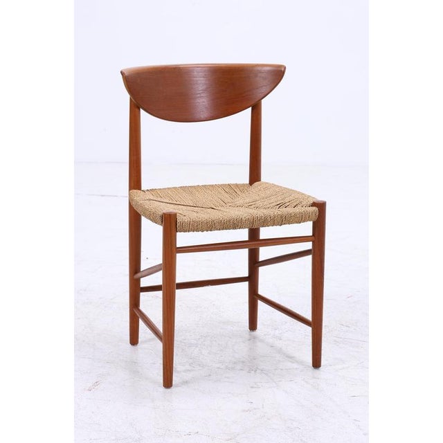 Mid-Century Danish Teak and Cord Chairs by Peter Hvidt & Orla Molgaard-Nielsen, Set of 2 For Sale - Image 4 of 11