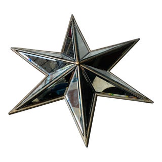 Vintage Beveled Glass Starburst Wall Sculpture, 28" — Hollywood Regency Sunburst Accent For Sale