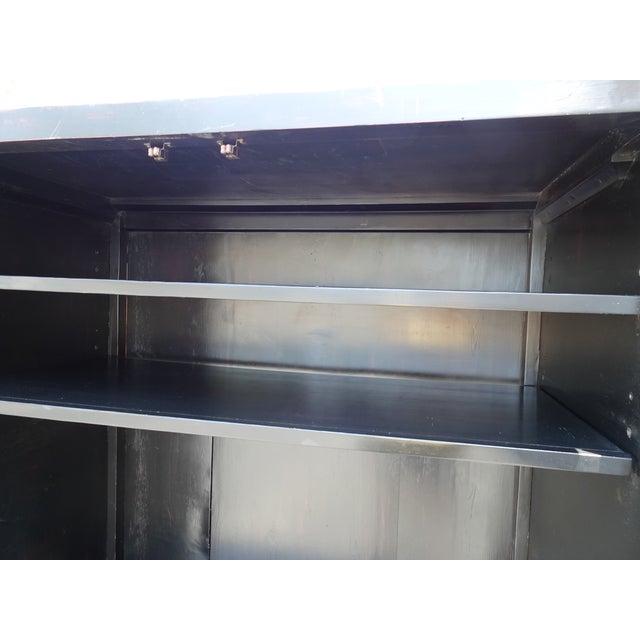Vintage Asian Baker Furniture Black Lacquer Entertainment Storage Cabinet Armoir For Sale - Image 11 of 13