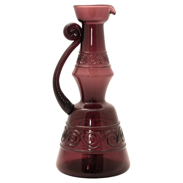 Purple Glass Bottle, 1960s For Sale - Image 9 of 9