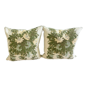 Michael S Smith Malmaison Fontaine Pillows With Mint Welt, a Pair
