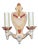 American 1920s Wall Sconces Ivory Cream White and Red With Gold Colored Highlights Two Light Candle Sconces Restored - Set of 4 For Sale - Image 3 of 13